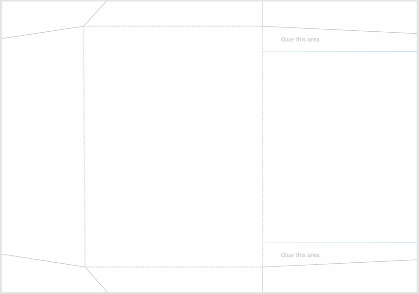 Printable Birthday card measuring 16.5 cm by 11.5 cm, with an included envelope template